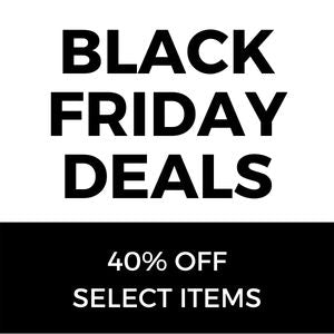 Black Friday deals. 40% off select items through November 29, 2021.