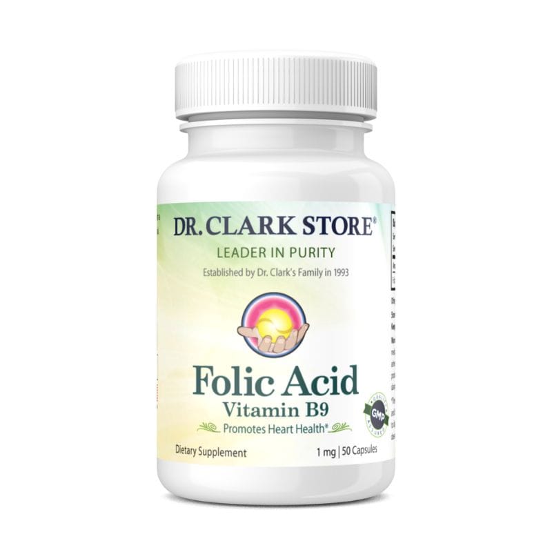  Folic Acid (Vitamin B9), 1 mg, 50 capsules