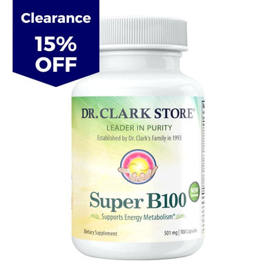 Dr. Clark Store Super B100 Vitamin B Complex, 100 capsules