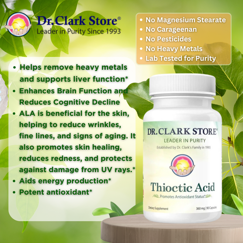 Alpha Lipoic Acid (Thioctic Acid), 360 mg 90 capsules Dr. Clark Store