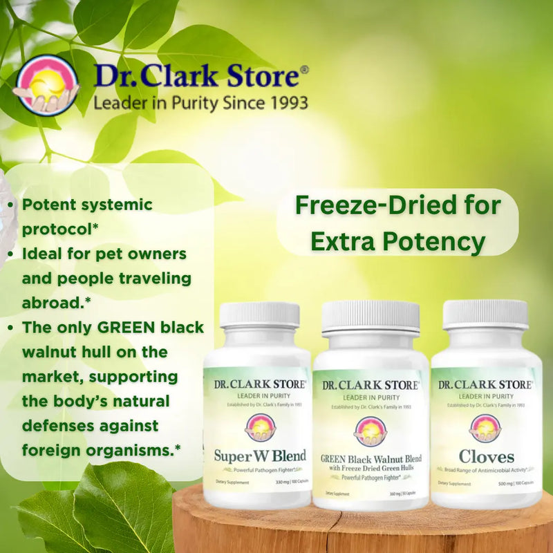 Dr. Clark Clove, Wormwood & Freeze-Dried Green Black Walnut Hull (3 Items) Dr. Clark Store