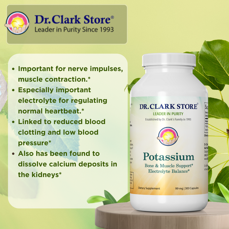 Potassium, 99 mg 300 capsules Dr. Clark Store