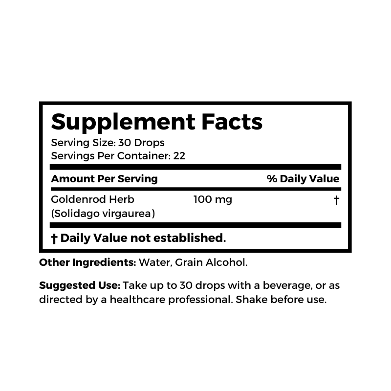 Dr. Clark Store Goldenrod Tincture supplement facts