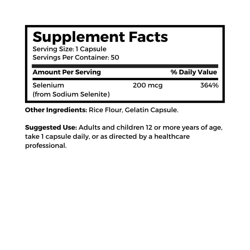 Dr. Clark Store Selenium supplement facts