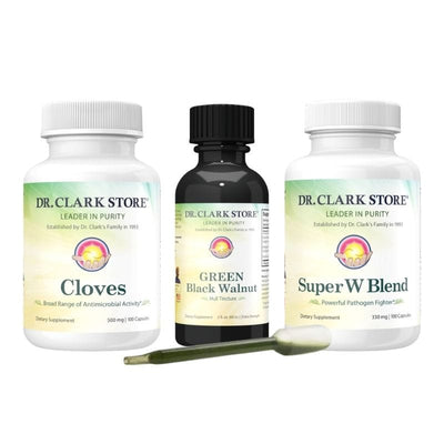Dr. Clark Store Para Cleanse with Green Black Walnut Hull Tincture, Cloves & Wormwood