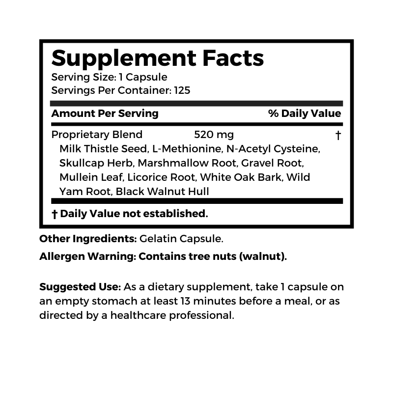 Dr. Clark Store Quick Liver Cleanse supplement facts