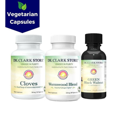 Dr. Clark Store Vegetarian Para Cleanse featuring plant-based tapioca capsules
