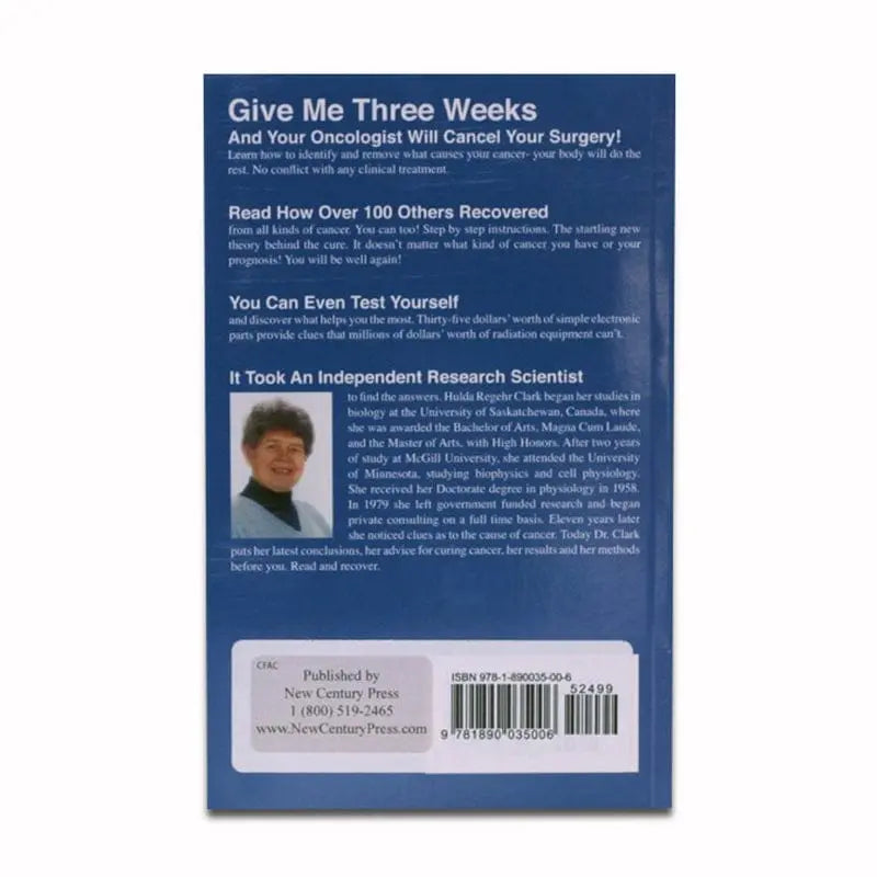 Book – The Cure for All Cancers by Dr. Hulda Clark (back cover)