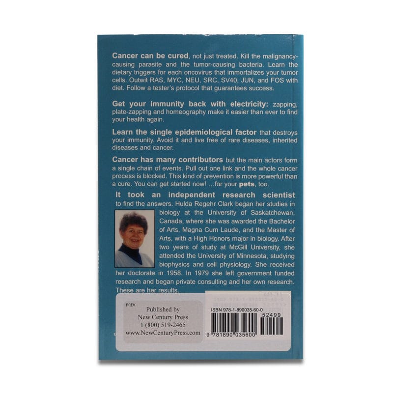 The Prevention of All Cancers by Dr. Hulda Clark (back cover)