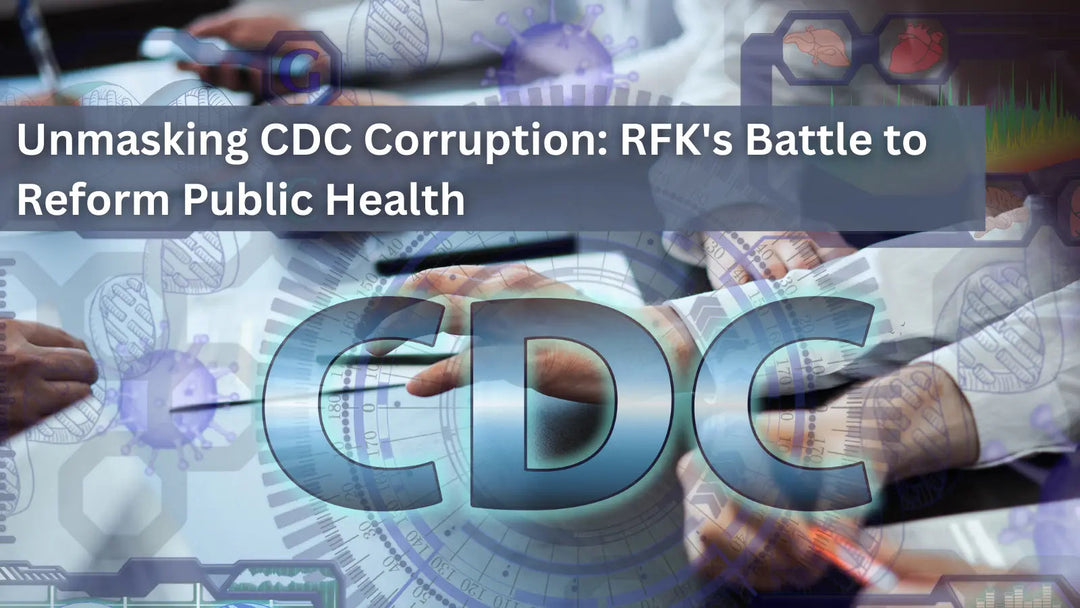  This image shows the large letters "CDC" overlaid on a background of people working at a table with various scientific and medical icons.