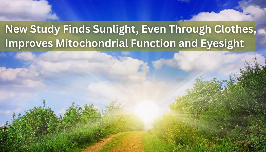 Sunlight hitting a person's chest, with a diagram of light waves.