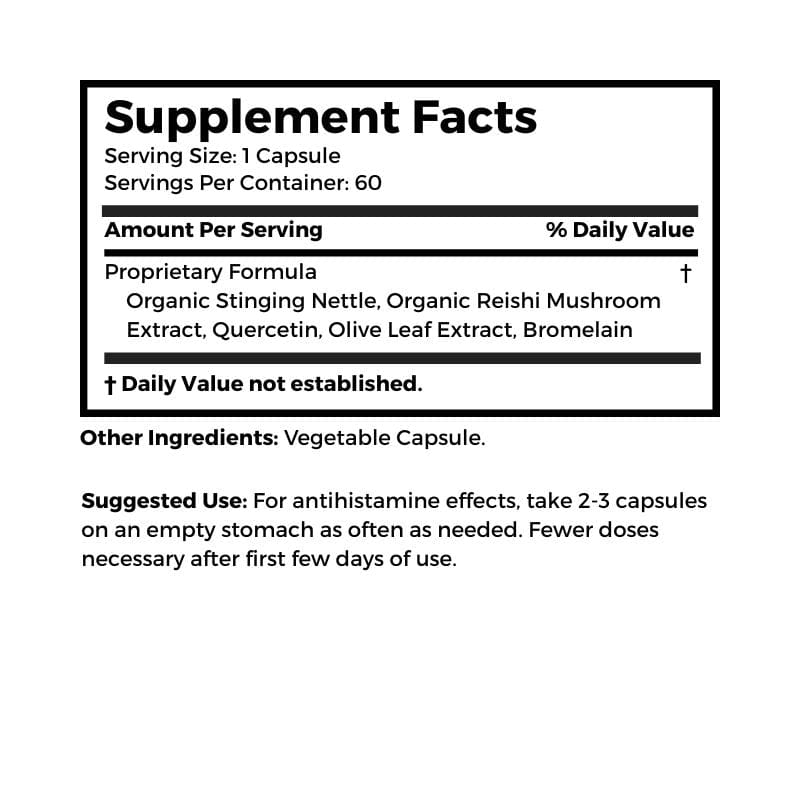 Lucidia Allergy Relief supplement facts