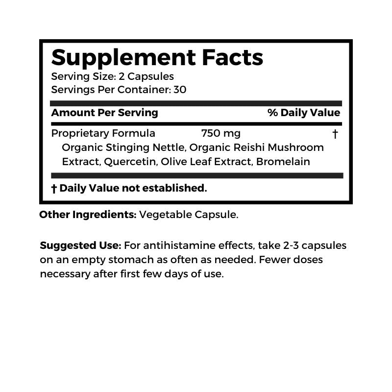 Lucidia Allergy Relief supplement facts