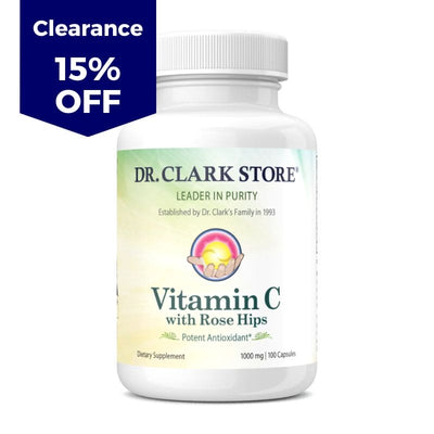 Dr. Clark Store Vitamin C with Rose Hips, 1000 mg, 100 capsules