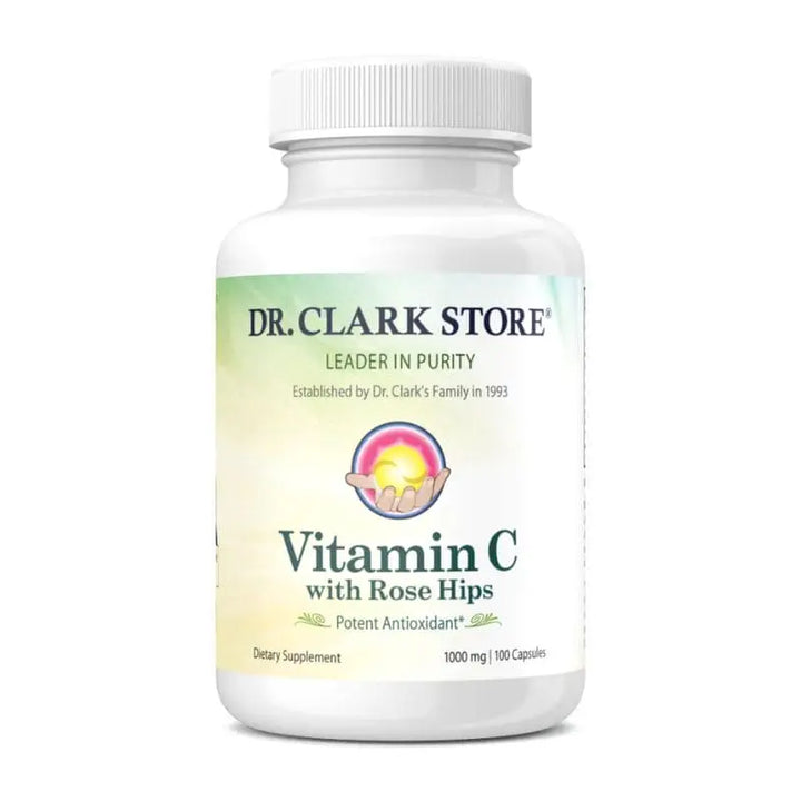 Dr. Clark Store Vitamin C with Rose Hips, 1000 mg, 100 capsules