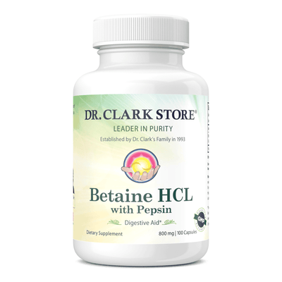 Dr. Clark Store Betaine HCL with Pepsin, 800 mg, 100 capsules
