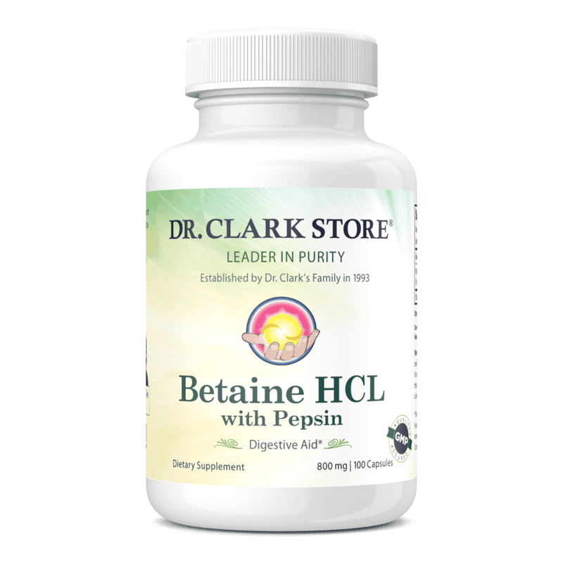 Dr. Clark Store Betaine HCL with Pepsin, 100 capsules