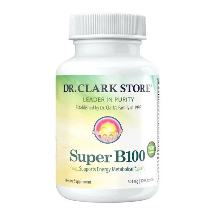 Dr. Clark Store Super B100 Vitamin B Complex, 100 capsules