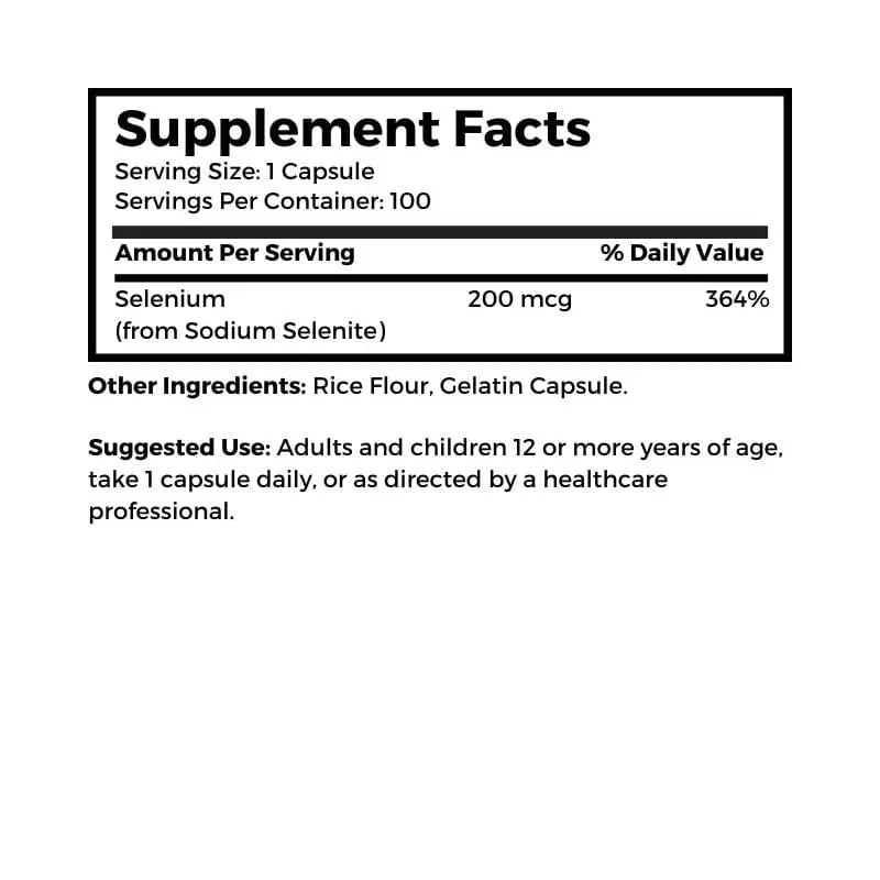 Dr. Clark Store Selenium supplement facts