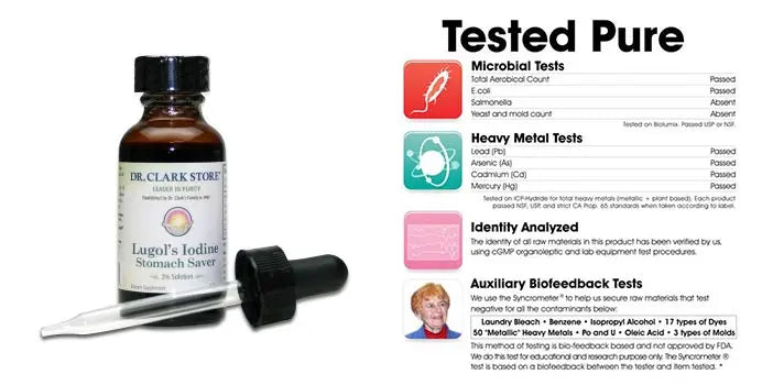 Dr. Clark Lugol's Iodine Stomach Saver 1 fl oz (30 cc) Dr. Clark Store