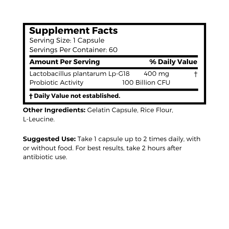 Dr. Clark Store Antibiotic Relief Probiotic supplement facts and suggested use