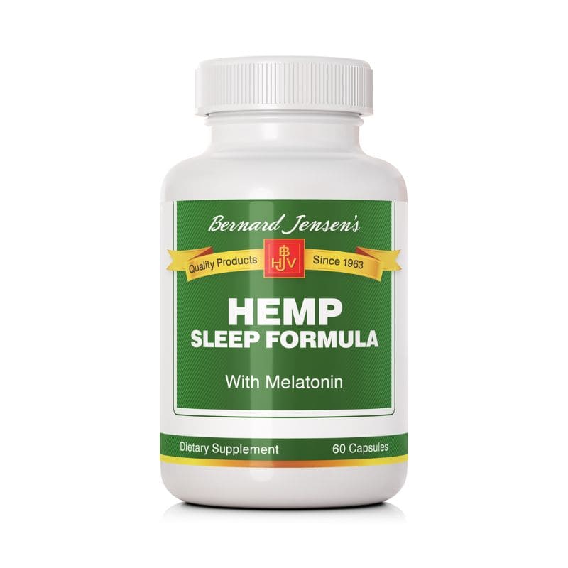 Bernard Jensen Products Hemp Sleep Formula with Melatonin, 60 vegetarian capsules