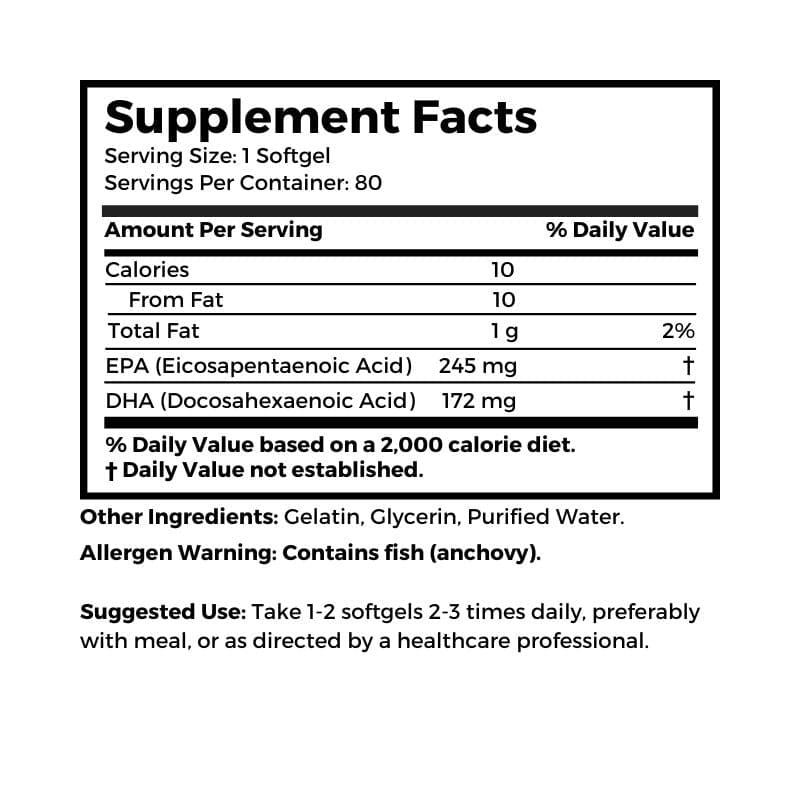 Dr. Clark Store Omega-3 Icelandic Fish Oil supplement facts