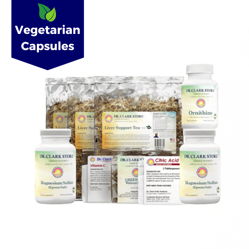 Dr. Clark Store Vegetarian Liver Cleanse featuring plant-based tapioca capsules (9 items)
