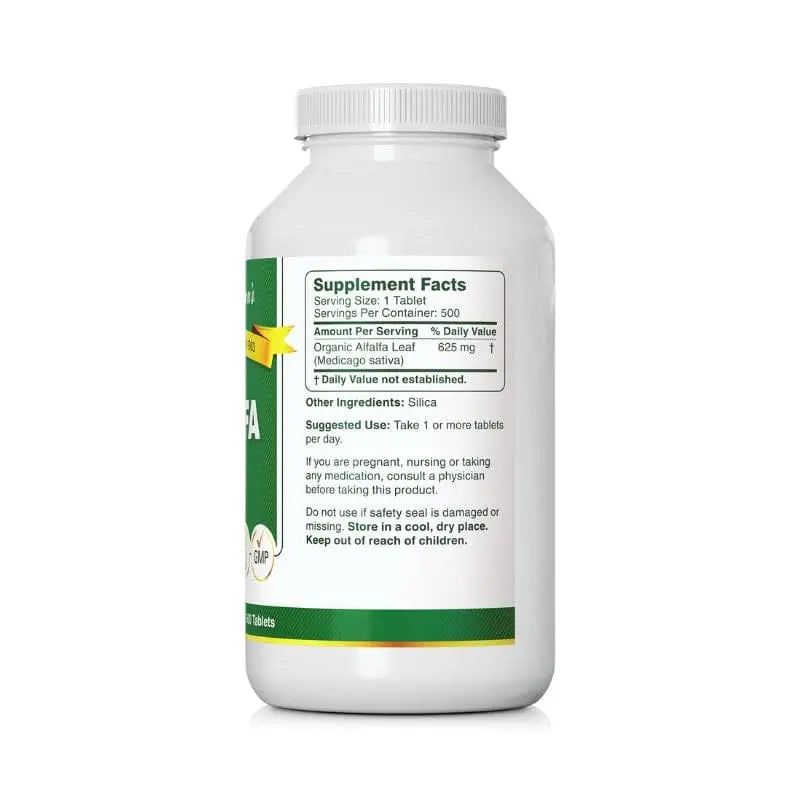 Bernard Jensen Products Alfalfa supplement facts and suggested use