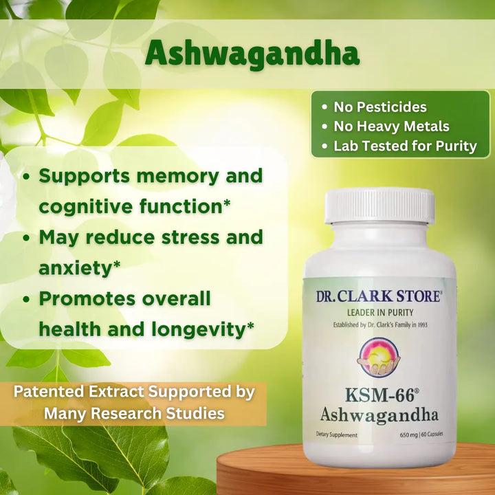 Ashwagandha, 650 mg 60 capsules Dr. Clark Store