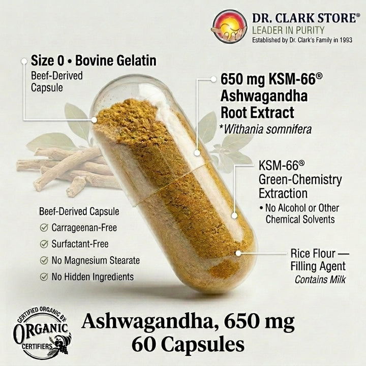 Ashwagandha, 650 mg 60 capsules