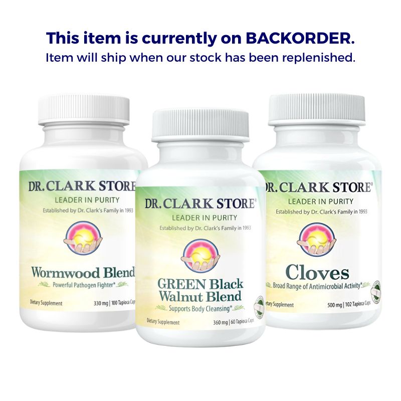 Dr. Clark Store Vegetarian Para Cleanse kit featuring plant-based tapioca capsules