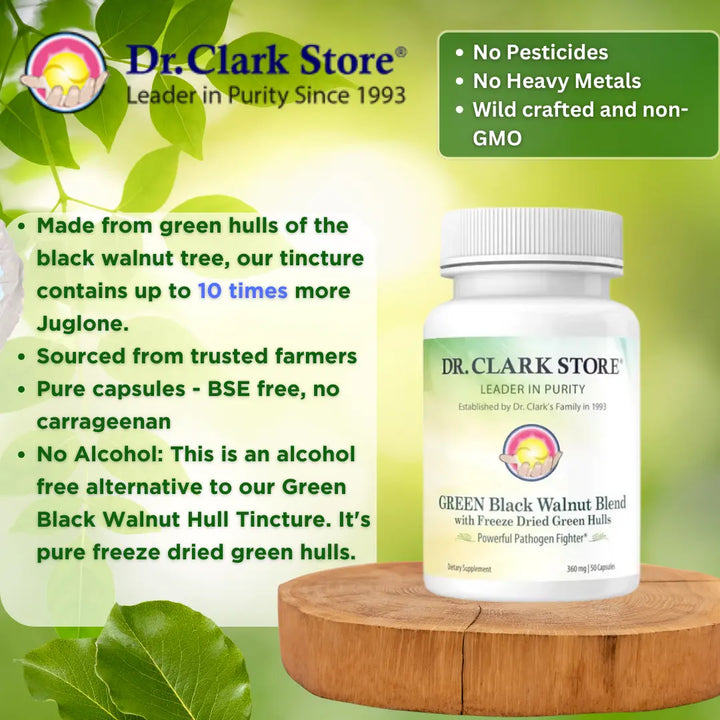 GREEN Black Walnut Hull Blend, 360 mg 50 capsules Dr. Clark Store
