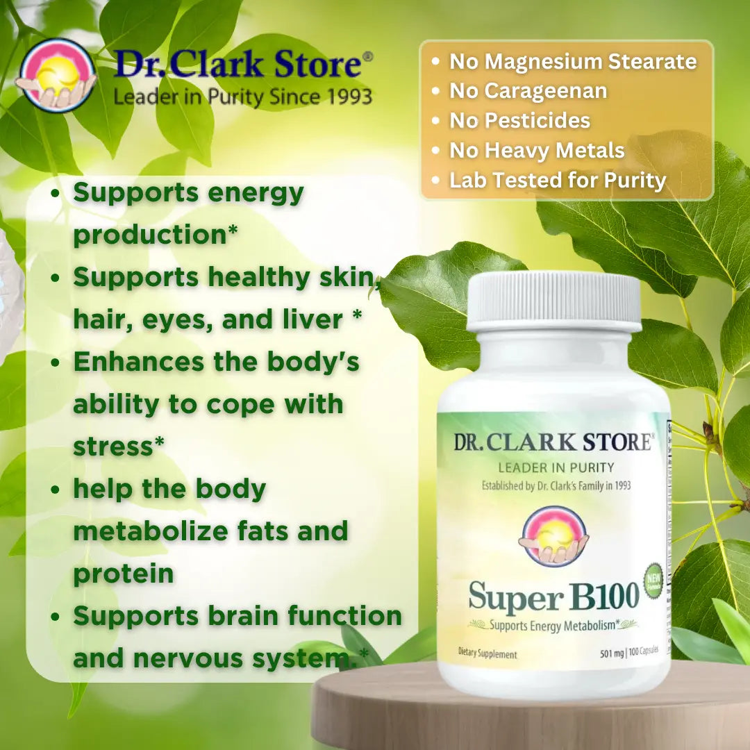 Super B100, 501 mg 100 capsules Dr. Clark Store