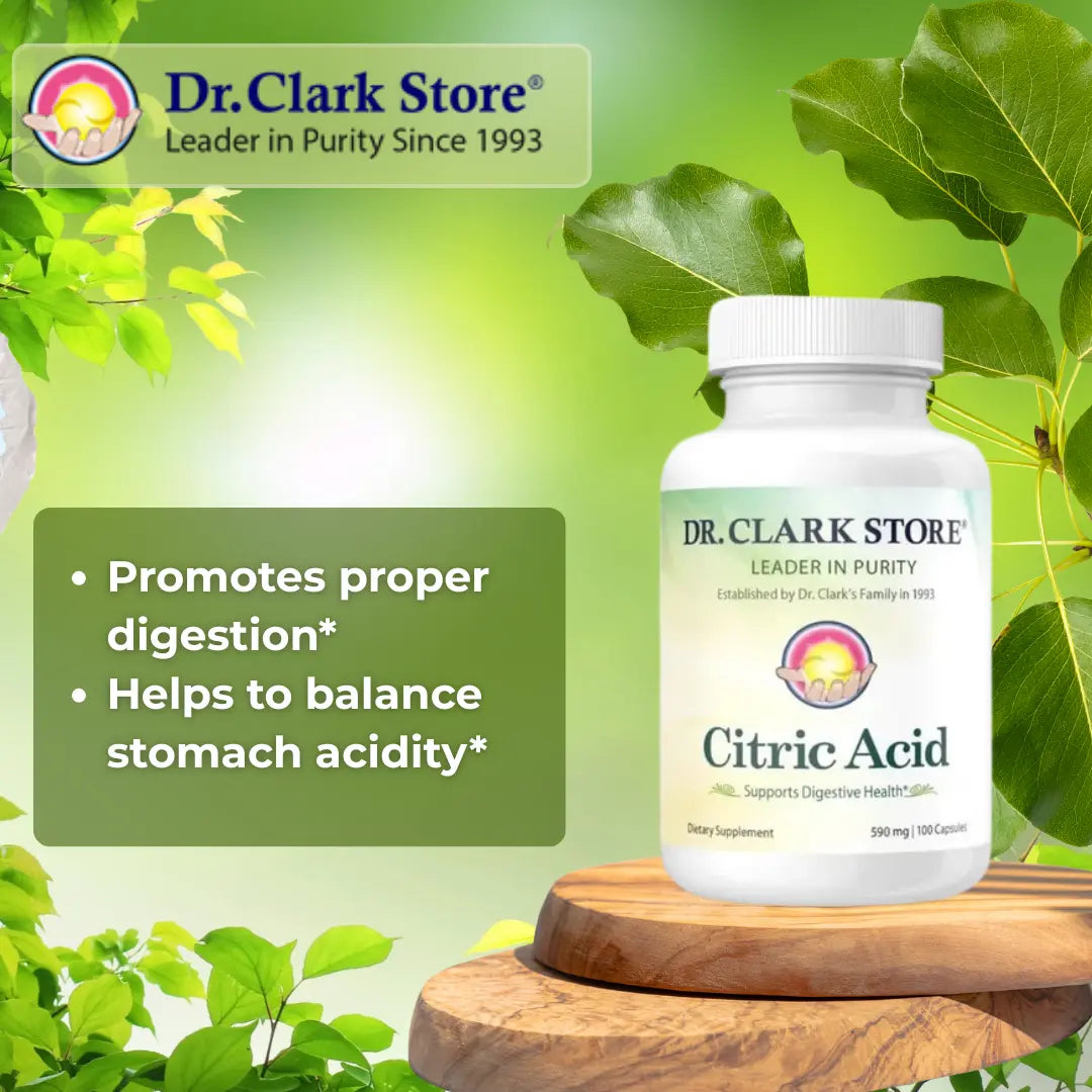 Citric Acid, 590 mg 100 capsules Dr. Clark Store