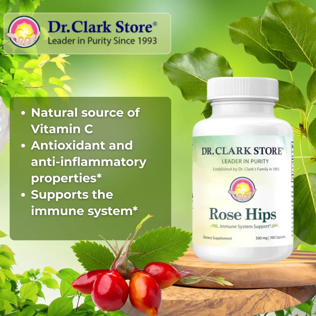 Rose Hips, 500 mg 100 capsules Dr. Clark Store