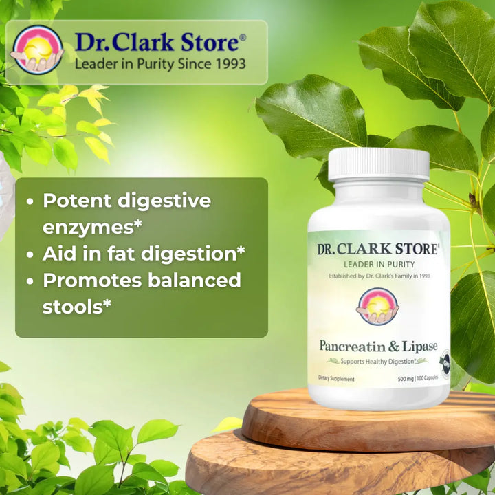 Pancreatin & Lipase, 500 mg 100 capsules Dr. Clark Store