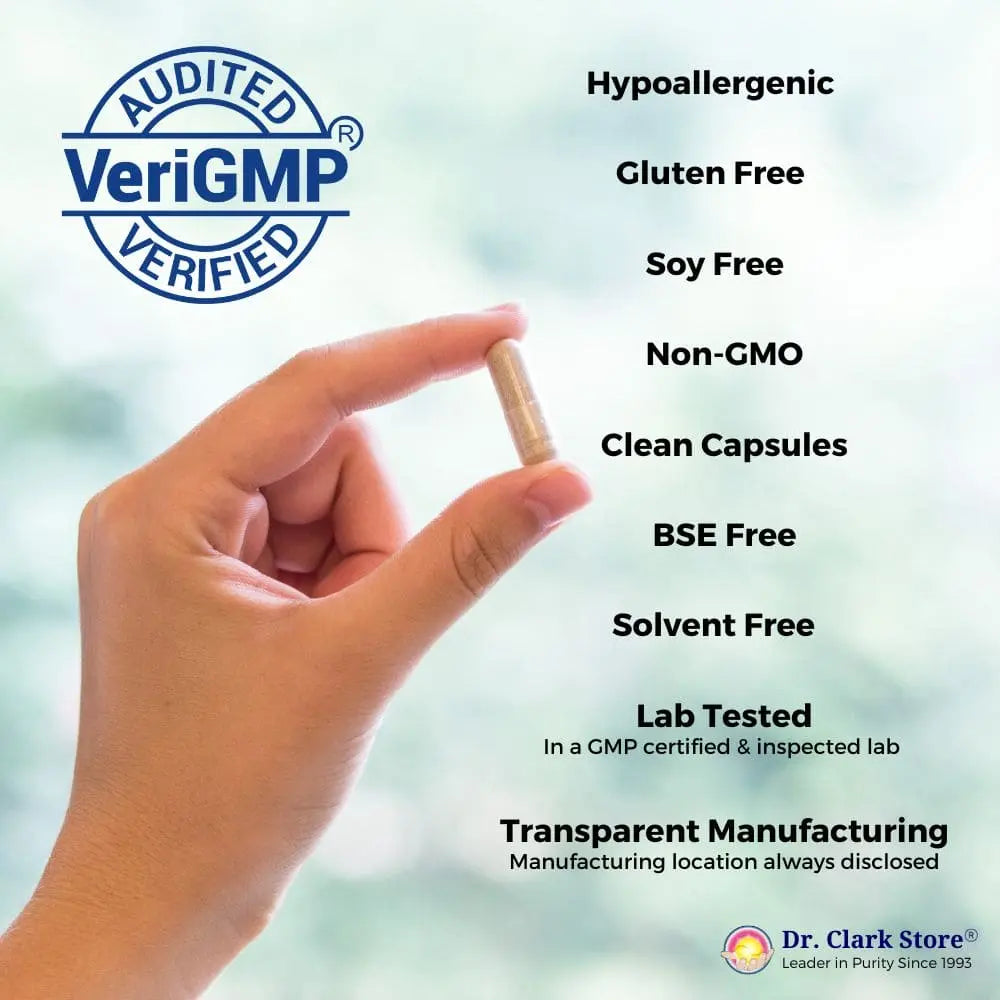 Dr. Clark Store products are high quality, chemically pure, and made in GMP verified facility.