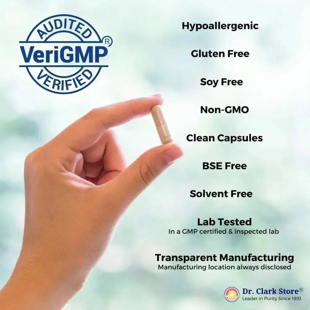 Dr. Clark Store products are high quality, chemically pure, and made in GMP verified facility.