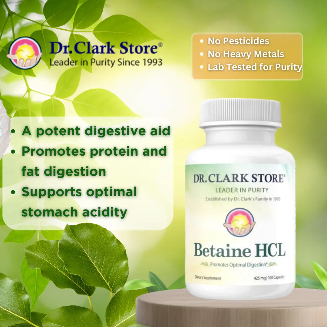 Betaine HCL, 425 mg 100 capsules Dr. Clark Store