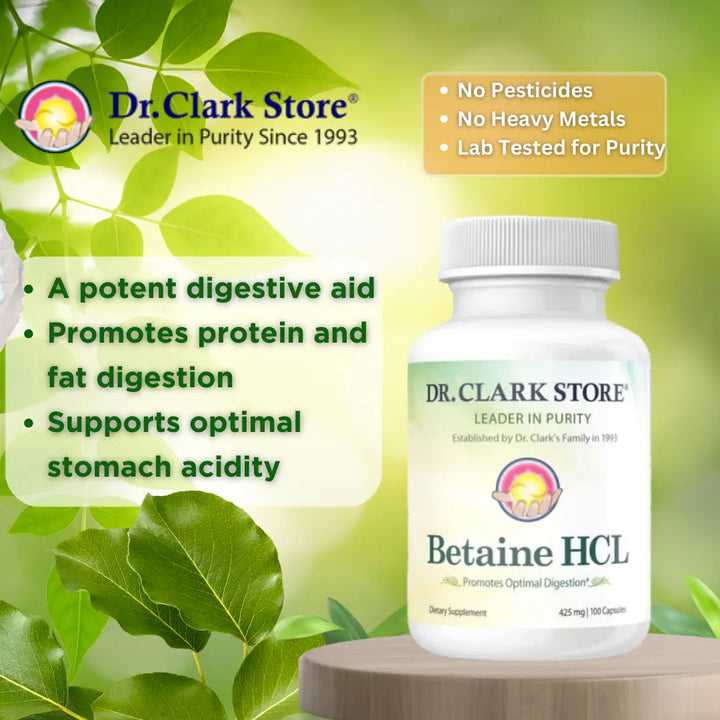 Betaine HCL, 425 mg 100 capsules Dr. Clark Store