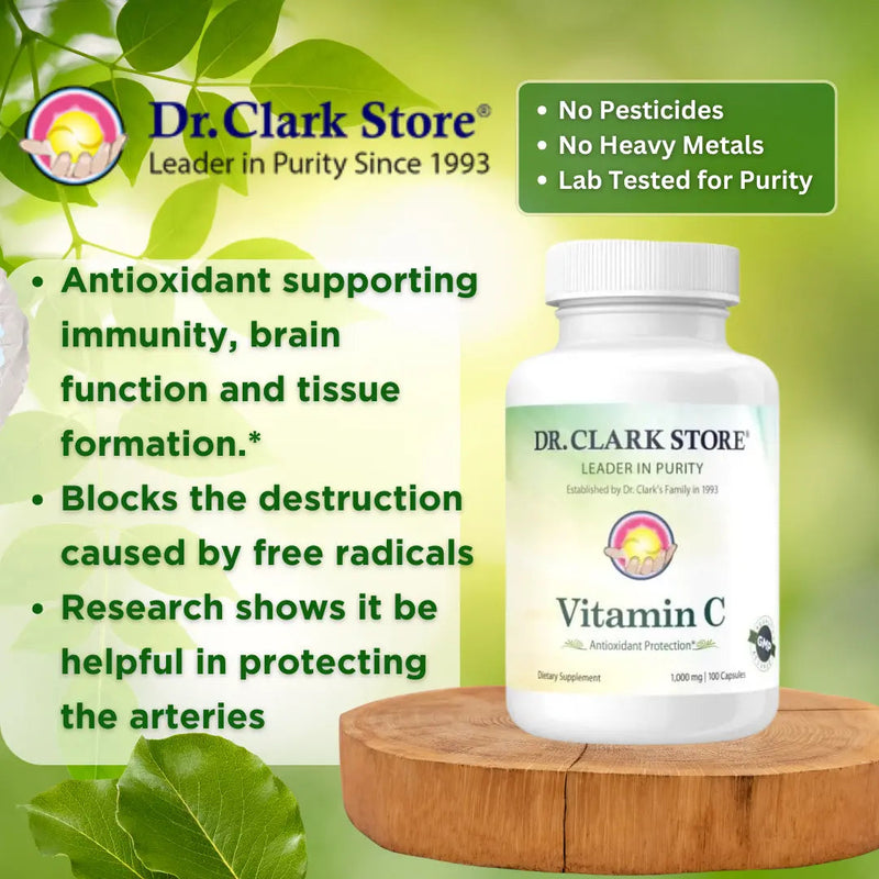 Vitamin C, 1,000 mg 100 capsules Dr. Clark Store