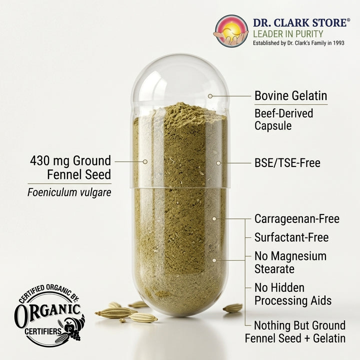 Fennel Seed, 550 mg 100 capsules