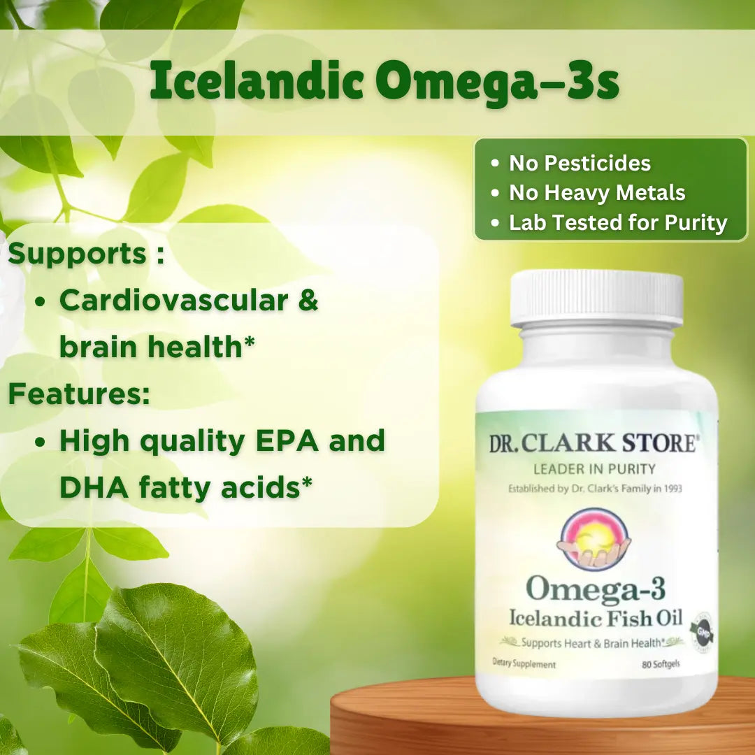 Omega-3; Icelandic Fish Oil, 1000 mg 80 softgels Dr. Clark Store