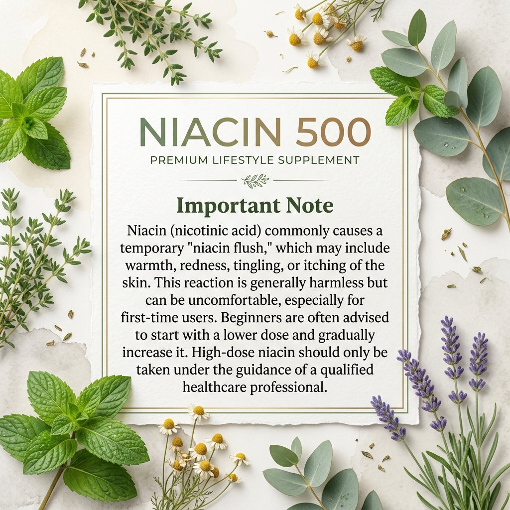 Niacin 500 (Nicotinic Acid), 500 mg, 100 capsules