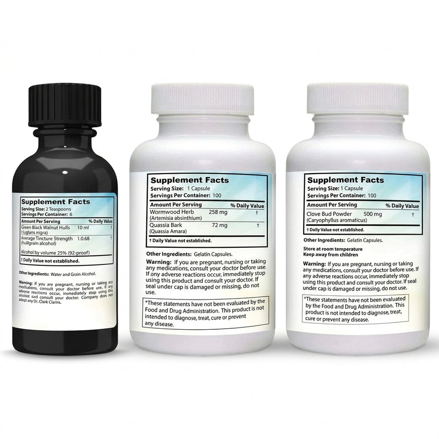 Parasite Cleanse Kit + Binder – Tincture & Caps