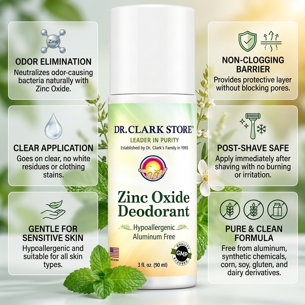 Zinc Oxide Deodorant (Roll-On), 3 oz