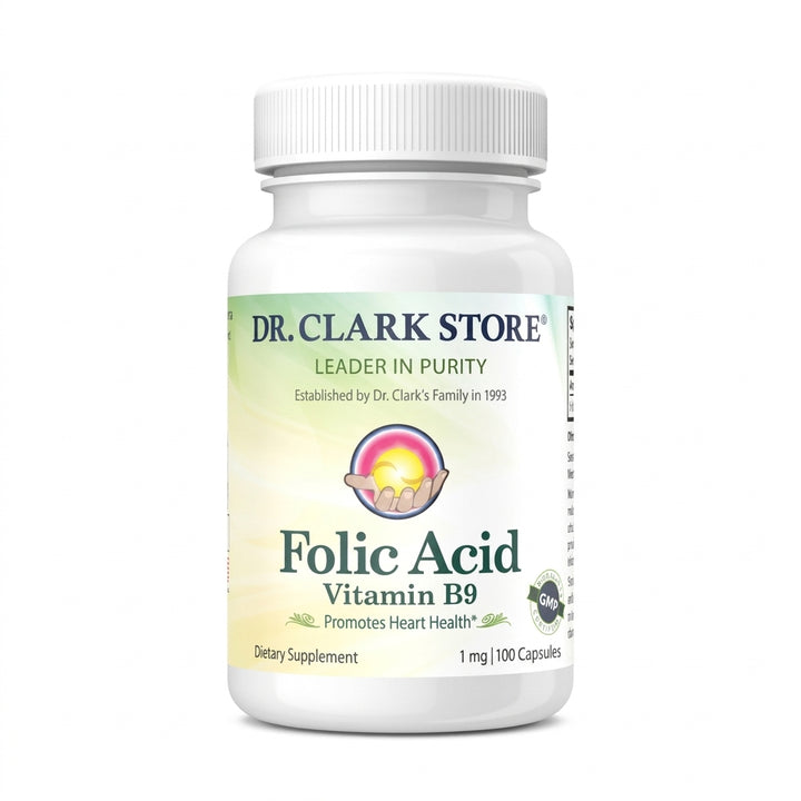Folic Acid (Vitamin B9), 1 mg 100 capsules