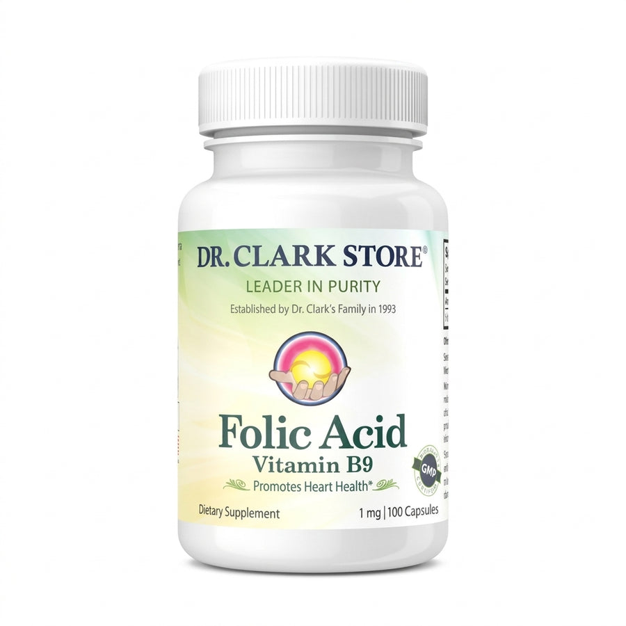 Folic Acid (Vitamin B9), 1 mg 100 capsules