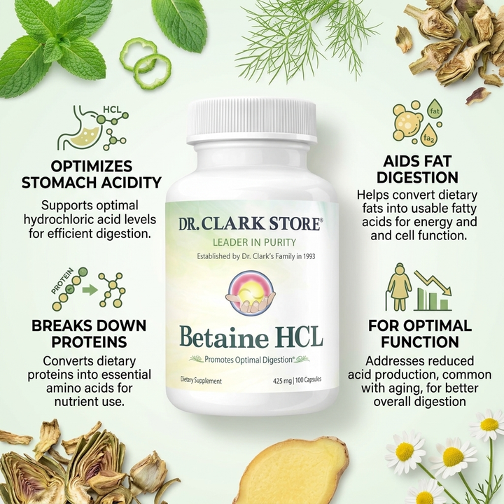 Betaine HCL, 425 mg 100 capsules